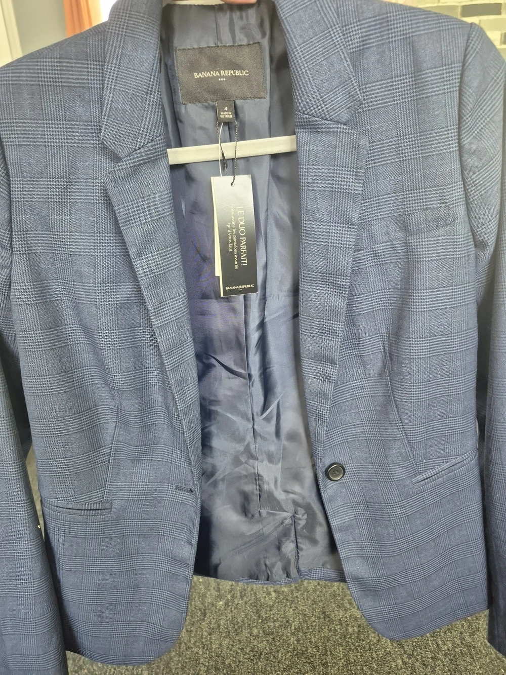 Banana Republic Men's Blue Glen Plaid Sport Coat